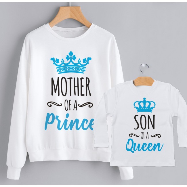 Felpe Mamma e figlio Mother of a prince Son of a Queen
