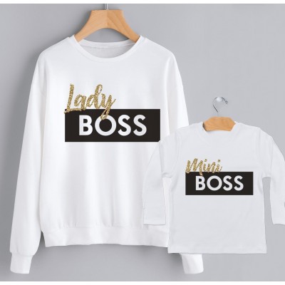 Felpe Mamma e figlia Coordinato Felpa e t-shirt Mamma e figlia Lady Boss & Mini Boss Felpe Mamma e figlia Coordinato Felpa e t-shirt Mamma e figlia Lady Boss & Mini Boss