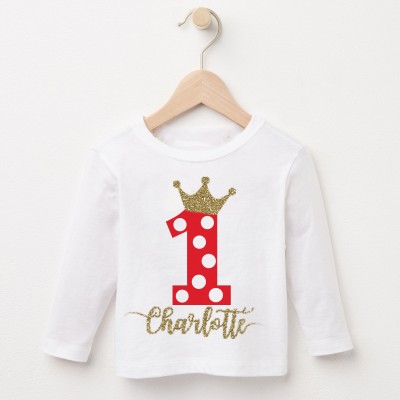 T-shirt 1° Compleanno Tema Principessa T-shirt 1° Compleanno Tema Principessa