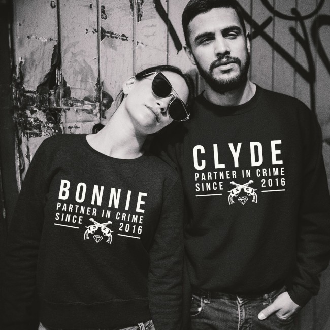 Felpa di Coppia -  Bonnie & Clyde Partner in Crime Since