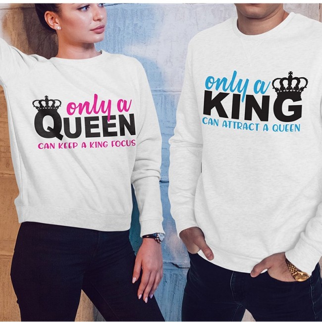 Felpa di Coppia - Only a King Only a Queen