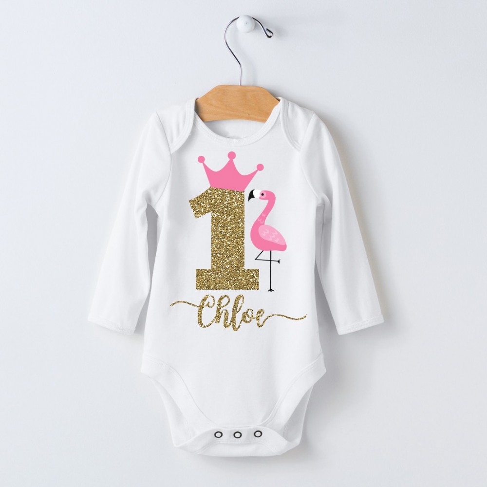 T-shirt 1° Compleanno Tema fenicottero