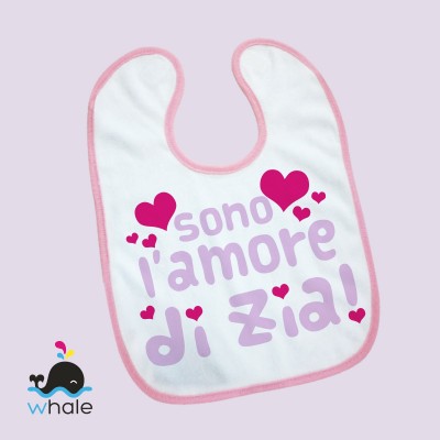 Bavaglino personalizzato - sono l'amore di zia Bavaglino personalizzato - sono l'amore di zia