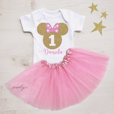 Festa a Tema Minnie Gold Bodino/ T-shirt Compleanno
