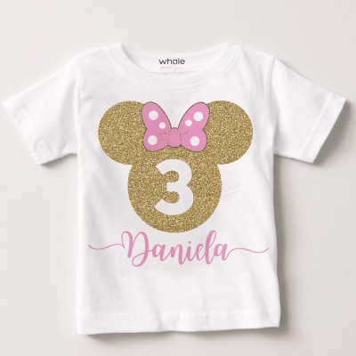 Festa a Tema Minnie Gold Bodino/ T-shirt Compleanno