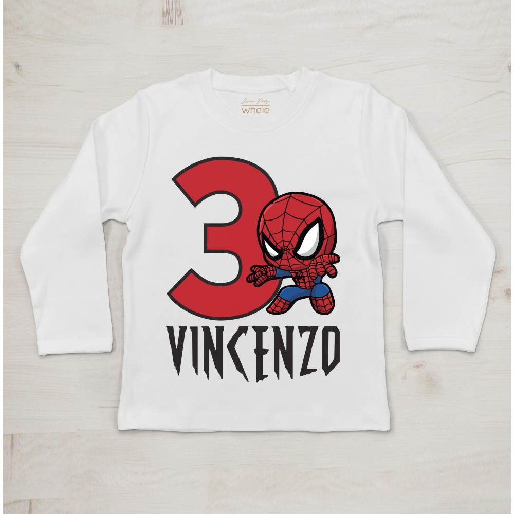 maglietta Bodino per Festa di Compleanno tema Spiderman