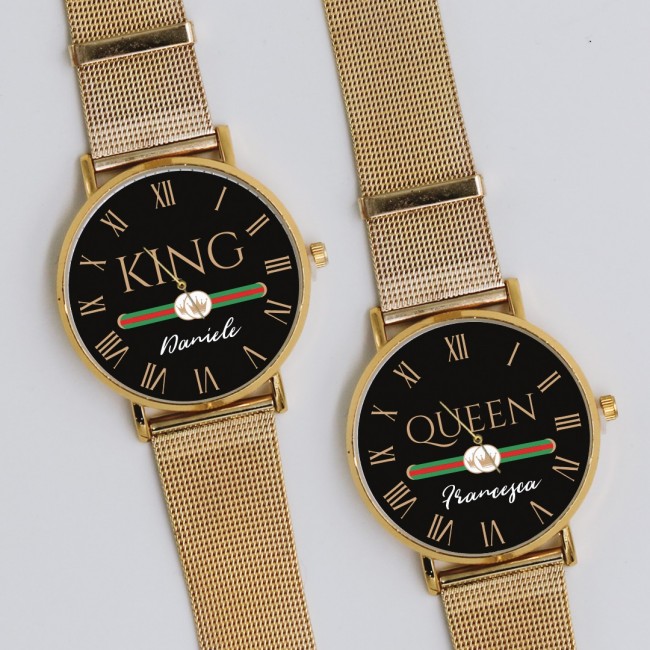 Coppia di Orologi King & Queen (maglia milanese Gold)