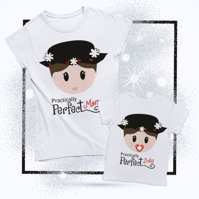 T-shirt Mamma e Figlio - PRACTICALLY PERFECT Mom & Baby