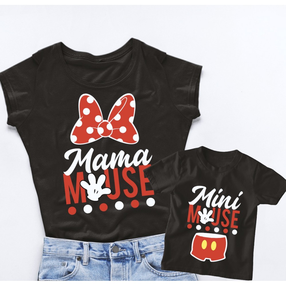 T-shirt Mamma e Figlia - Mama Mouse & Mini Mouse