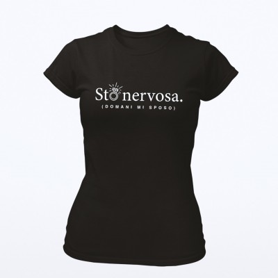 T-shirt Sposa Black - Sto nervosa Domani mi sposo