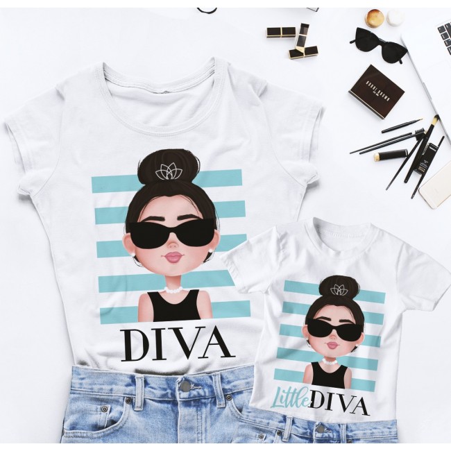 T-shirt Mamma e Figlia - Diva & Little Diva