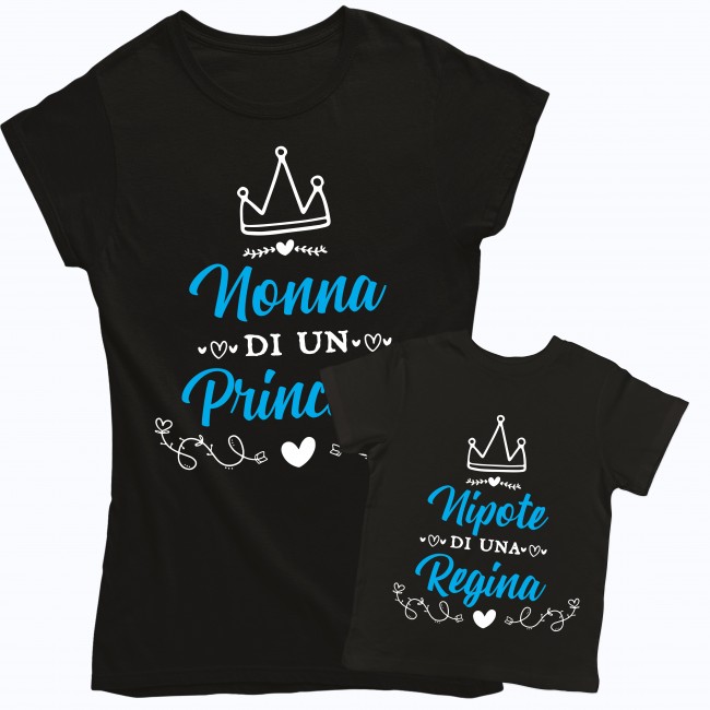 T-shirt Nonna e Nipote - Nonna di una Principe  Nipote di una Regina