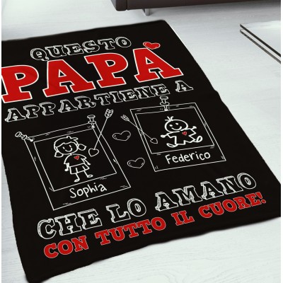Plaid personalizzato con foto e frase Plaid personalizzato con foto e frase