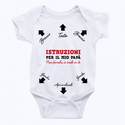 Bodino neonato divertente - Istruzioni per papà Bodino neonato divertente - Istruzioni per papà