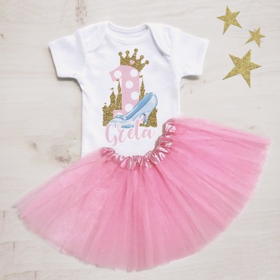 Festa a Tema Cenerentola Pink Bodino/ T-shirt Compleanno Festa a Tema Cenerentola Pink Bodino/ T-shirt Compleanno