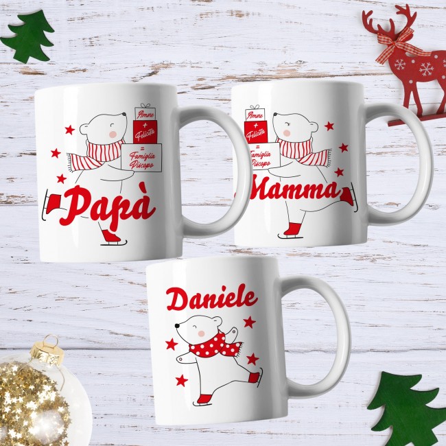 Set Tazze Natalizie  -  Amore  Felicità  Famiglia