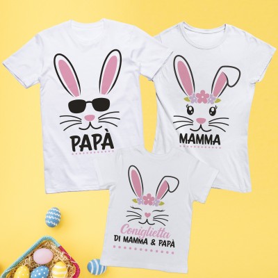 Magliette Famiglia Pasqua  - Coniglietta di Mamma e Papà