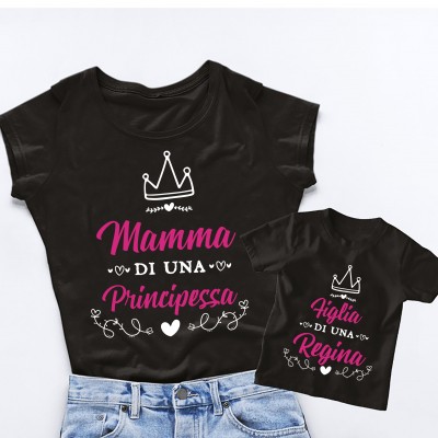 T-shirt Mamma e Figlia - Regina & Principessa