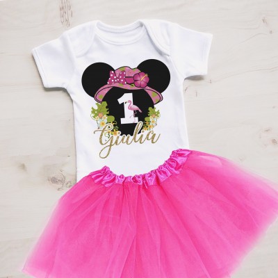 Festa a Tema Minnie Tropical// T-shirt Compleanno Festa a Tema Minnie Tropical// T-shirt Compleanno