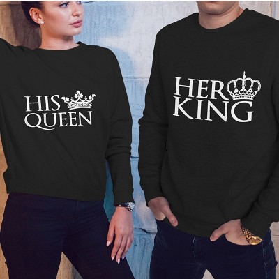 Felpa di Coppia - Her King e His Queen