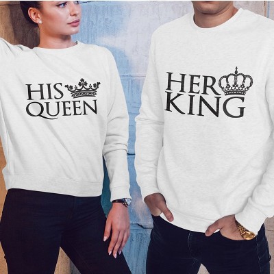 Felpa di Coppia - Her King e His Queen