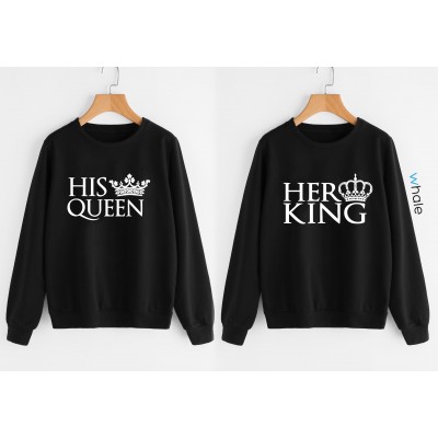 Felpa di Coppia - Her King e His Queen