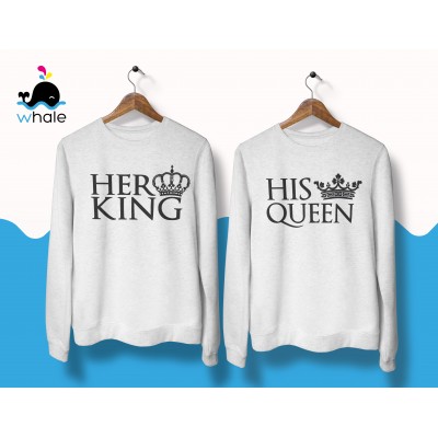 Felpa di Coppia - Her King e His Queen