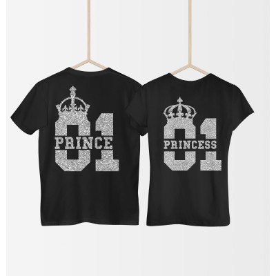 tshirts di Coppia Glitter - Prince 01 Princess 01