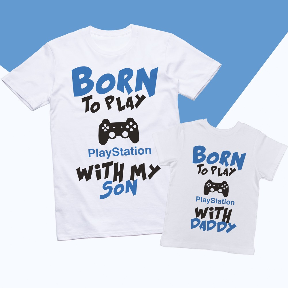 Tshirt Padre e Figlio Born To Play Playstation