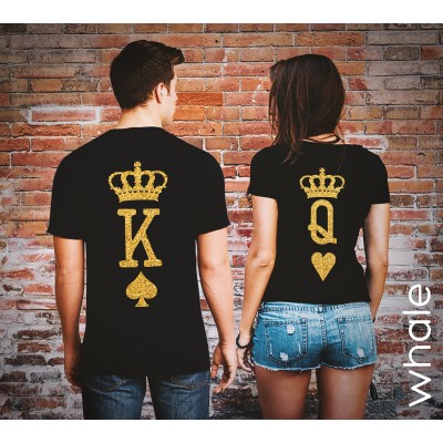 tshirts di Coppia Glitter - King & Queen Poker