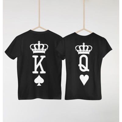 tshirts di Coppia Glitter - King & Queen Poker