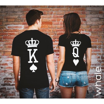tshirts di Coppia Glitter - King & Queen Poker