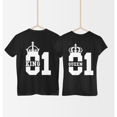 tshirts di Coppia Glitter - King  01 Queen 01