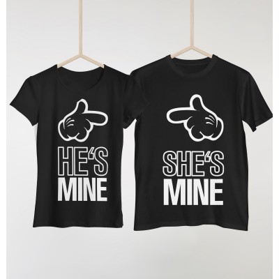 t-shirt di coppia - he's mine she's mine