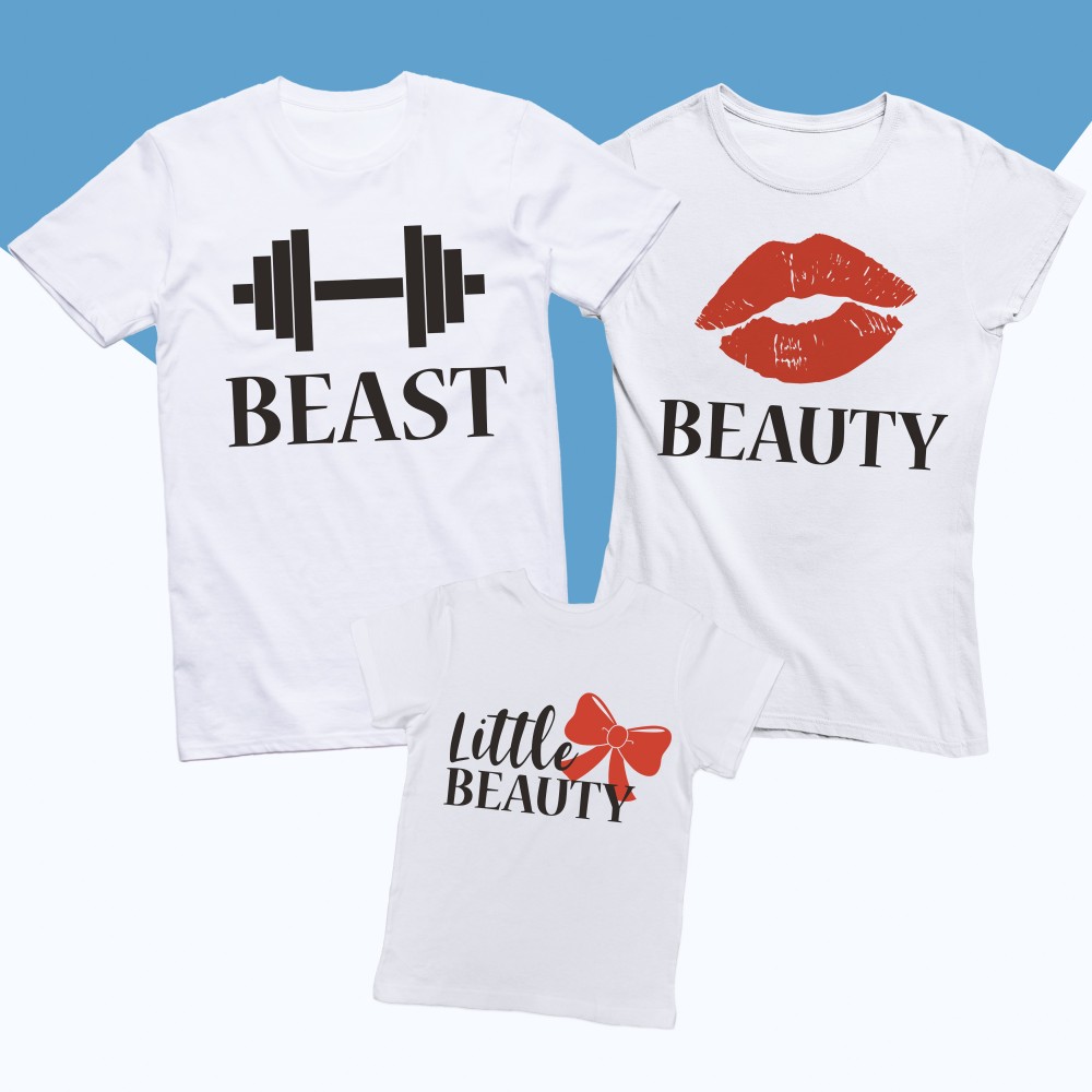 tshirts Famiglia - Beauty Beast and Little Beauty
