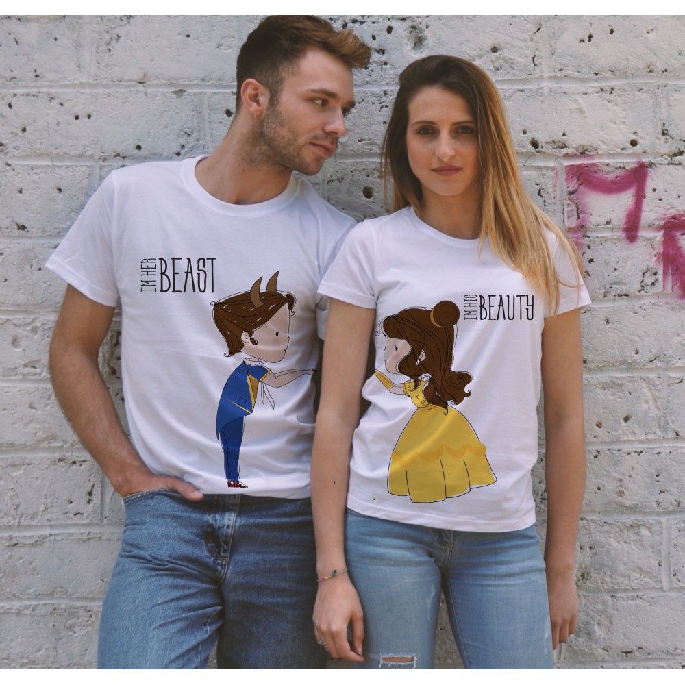 T-shirts di Coppia  Beauty and Beast