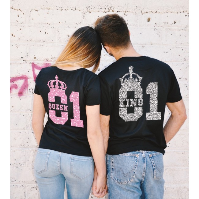 T-shirts di Coppia - King 01 & Queen 01 Neon