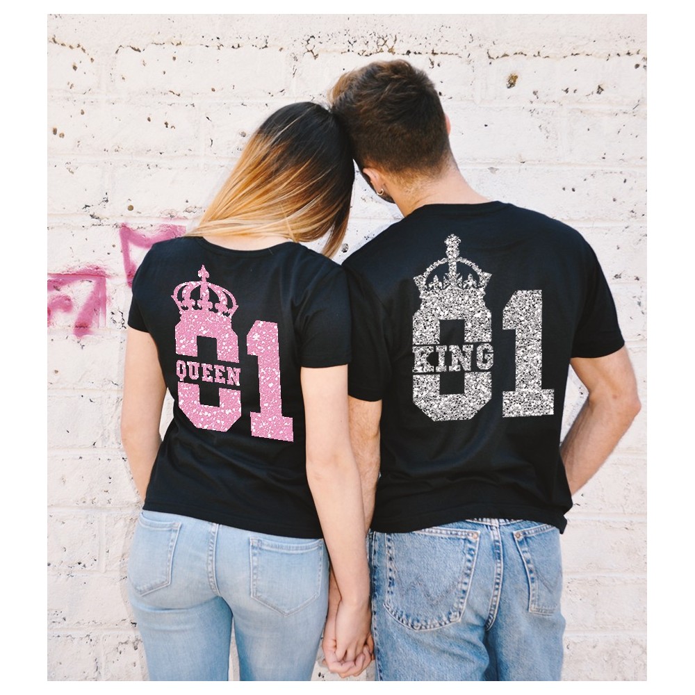 T-shirts di Coppia - King 01 & Queen 01 Neon