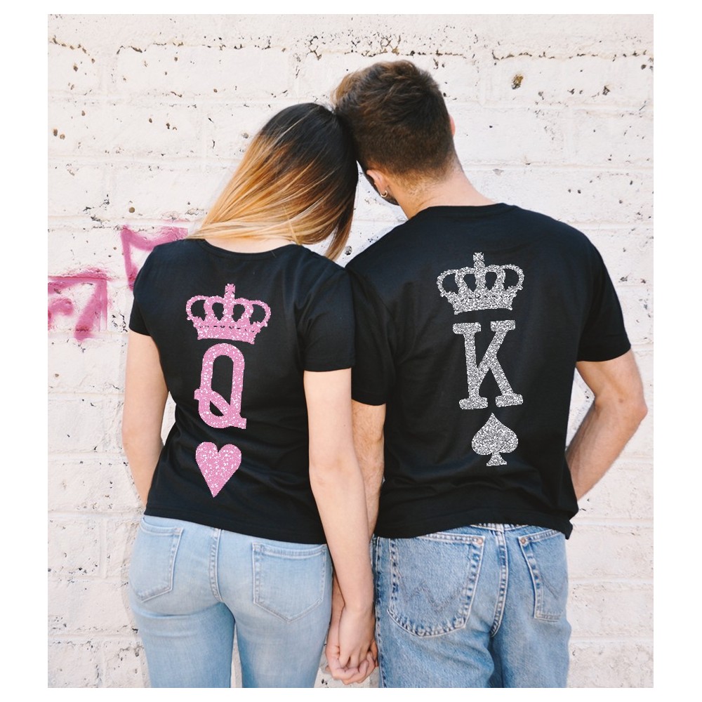 T-shirts di Coppia - King & Queen Poker Neon T-shirts di Coppia - King & Queen Poker Neon
