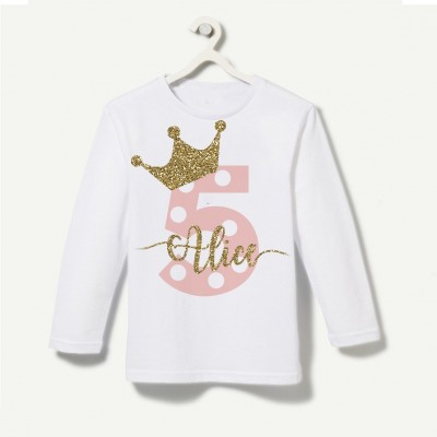 T-shirt 1° Compleanno Tema Principessa T-shirt 1° Compleanno Tema Principessa